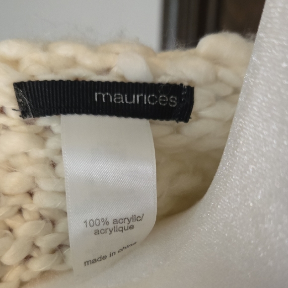 Maurices Cream Knit Scarf with Fringe - Picture 3 of 5